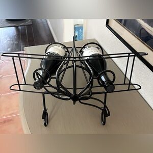 Black Metal Airplane Wine Rack
